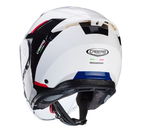 CABERG PROMOCJA KASK OTWARTY JET OTWARTY FLYON II BOSS KOLOR BIAŁY/CZARNY/CZERWONY/NIEBIESKI ROZMIAR S