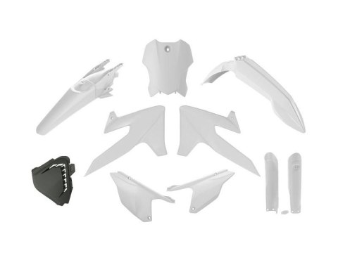 RACETECH (RTECH) KOMPLET PLASTIKÓW Z OSŁONAMI TELESKOPÓW TRIUMPH TF 250 X '24-'26, TF 450 RC '25-'26 KOLOR BIAŁY