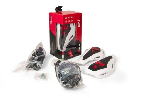 RACETECH (RTECH) OSŁONY RĄK (HANDBARY) HP1 KOLOR ZIELONY (Z MOCOWANIAMI Z OSŁONAMI POMP SPRZĘGŁA I HAMULCA NISSIN)
