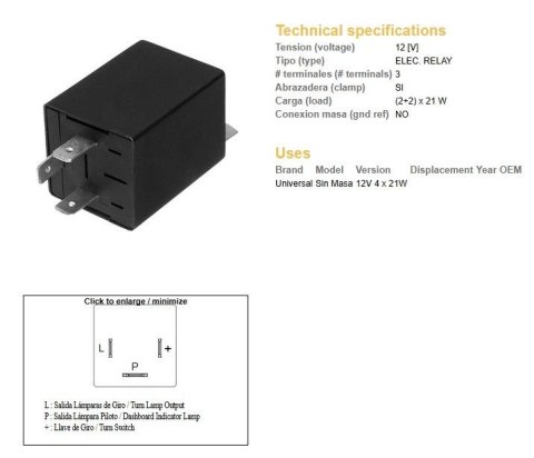 DZE PRZERYWACZ KIERUNKOWSKAZÓW UNIWERSALNY (12V 4x21W)