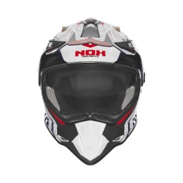 NOX PROMOCJA KASK OFFROAD / TRAIL DUOSPORT (DUAL) N312 TRACK Z SZYBKĄ I BLENDĄ KOLOR CZARNY MAT/CZERWONY ROZMIAR XL