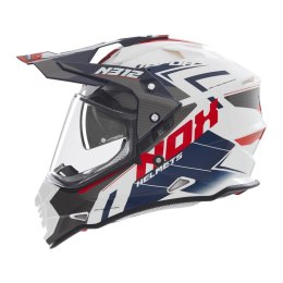 NOX PROMOCJA KASK OFFROAD / TRAIL DUOSPORT (DUAL) N312 TRACK Z SZYBKĄ I BLENDĄ KOLOR CZERWONY/BIAŁY ROZMIAR M