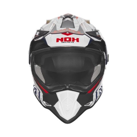 NOX PROMOCJA KASK OFFROAD / TRAIL DUOSPORT (DUAL) N312 TRACK Z SZYBKĄ I BLENDĄ KOLOR POMARAŃCZOWY/ZIELONY (KHAKI) ROZMIAR S