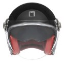NOX PREMIUM KASK OTWARTY JET HERITAGE SOLID KOLOR CZARNY POŁYSK ROZMIAR S