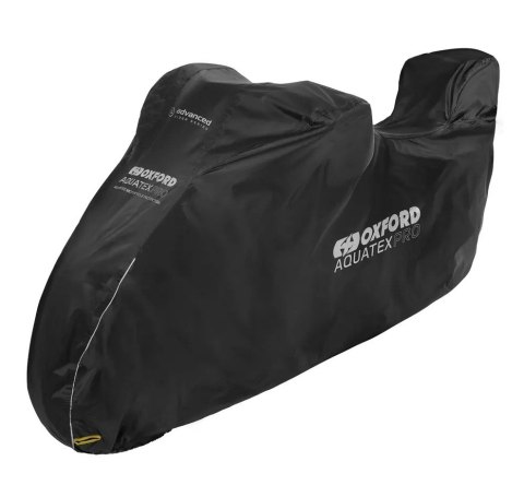 OXFORD AQUATEX PRO POKROWIEC WODOODPORNY NA MOTOCYKL Z MIEJSCEM NA KUFER CENTRALNY KOLOR CZARNY ROZMIAR L