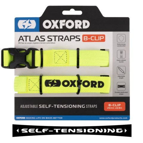 OXFORD PASY TRANSPORTOWE ATLAS B-CLIP 26MM X 0,8 M KOLOR ŻÓŁTY FLUO