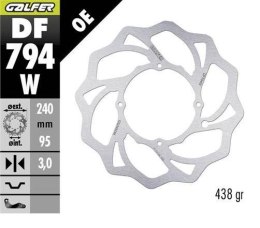 GALFER TARCZA HAMULCOWA PRZÓD KTM SX 85 '21-; HUSQVARNA TC 85 '21-; GAS GAS MC 85 '21- (240X95X3MM) WAWE