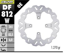 GALFER TARCZA HAMULCOWA TYŁ DUCATI DIAVEL 1200/1260 '11-; MULTISTRADA 1200/1260 '15-; X DIAVEL 1200/1260 '19 (WAVE DISC) (265X83