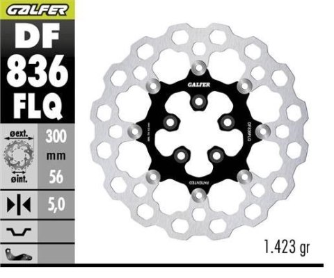 GALFER TARCZA HAMULCOWA TYŁ HARLEY-DAVIDSON (300X56X5) PŁYWAJĄCA (QUBIQ)