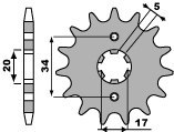 PBR ZĘBATKA PRZEDNIA 2037 15 18NC HONDA CBR 125, XLR 125 (ŁAŃC. 428) (MADE IN ITALY)