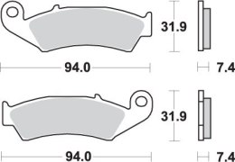 SBS PROMOCJA KLOCKI HAMULCOWE KH125 OFF-ROAD SINTER KOLOR ZŁOTY