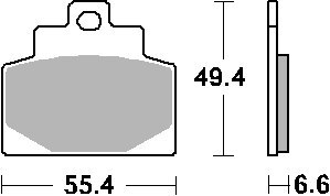 SBS PROMOCJA KLOCKI HAMULCOWE KH681 STREET CERAMIC PIAGGIO VESPA MP3 300 '14-'19, MP3 500 '14-'15 KOLOR CZARNY PRZÓD
