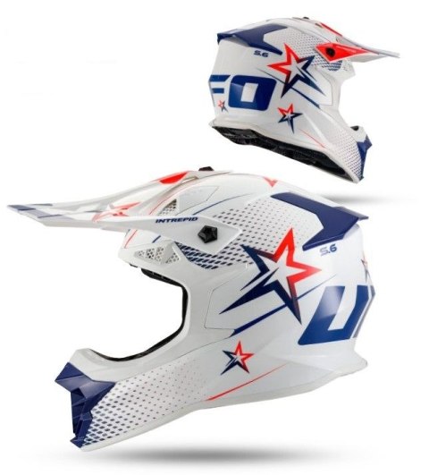 UFO 2026/01 KASK INTREPID CROSS KOLOR BIAŁY/CZERWONY ROZMIAR M ( ECE 22R06 ) - KOLEKCJA 2026