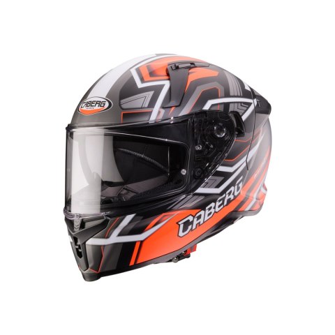 CABERG 2026 KASK INTEGRALNY Z BLENDĄ MODEL AVALON X BRAMA KOLOR CZARNY MAT/CZERWONY FLUO/SZARY ROZMIAR XL