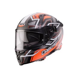 CABERG 2026 KASK INTEGRALNY Z BLENDĄ MODEL AVALON X BRAMA KOLOR CZARNY MAT/CZERWONY FLUO/SZARY ROZMIAR M