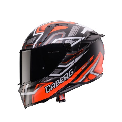CABERG 2026 KASK INTEGRALNY Z BLENDĄ MODEL AVALON X BRAMA KOLOR CZARNY MAT/CZERWONY FLUO/SZARY ROZMIAR S