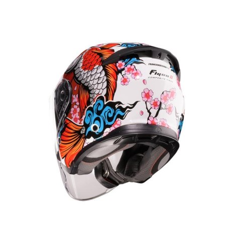 CABERG KASK OTWARTY JET OTWARTY FLYON II KOI BIAŁY/CZERWONY/POMARAŃCZOWY/NIEBIESKI ROZMIAR M