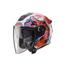 CABERG KASK OTWARTY JET OTWARTY FLYON II KOI BIAŁY/CZERWONY/POMARAŃCZOWY/NIEBIESKI ROZMIAR S