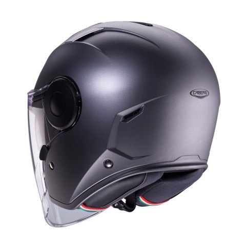 CABERG KASK OTWARTY JET Z BLENDĄ MODEL SOHO SOLID KOLOR SZARY MAT - GUNMETAL ROZMIAR S