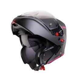 CABERG KASK SZCZĘKOWY FLIP-UP MODEL HORUS X RAY CZARNY MAT/SZARY/FUKSJA (INTENSYWNY ODCIEŃ RÓŻOWEGO) ROZMIAR M