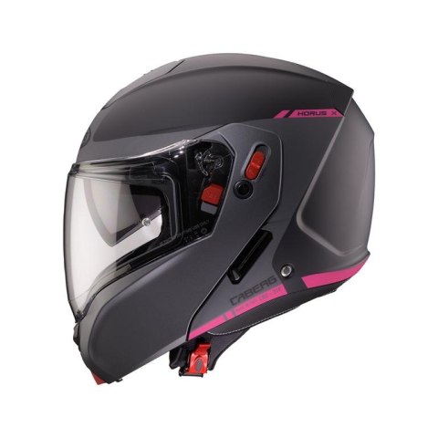 CABERG KASK SZCZĘKOWY FLIP-UP MODEL HORUS X RAY CZARNY MAT/SZARY/FUKSJA (INTENSYWNY ODCIEŃ RÓŻOWEGO) ROZMIAR M