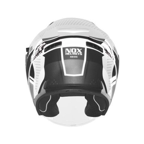 NOX KASK OTWARTY JET Z BLENDĄ N130 EKTO KOLOR CZARNY/BIAŁY ROZMIAR M