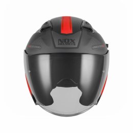 NOX KASK OTWARTY JET Z BLENDĄ N130 EKTO KOLOR CZERWONY/CZARNY MAT ROZMIAR L