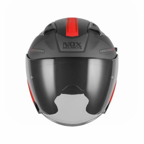 NOX KASK OTWARTY JET Z BLENDĄ N130 EKTO KOLOR CZERWONY/CZARNY MAT ROZMIAR L
