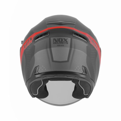 NOX KASK OTWARTY JET Z BLENDĄ N130 EKTO KOLOR CZERWONY/CZARNY MAT ROZMIAR M