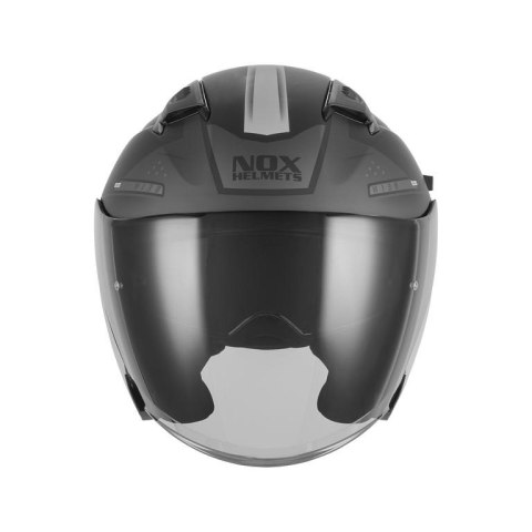 NOX KASK OTWARTY JET Z BLENDĄ N130 EKTO KOLOR SREBRNY/CZARNY MAT ROZMIAR L
