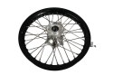 REX WHEELS KOMPLETNE KOŁO TYLNE REX 18 CALI 18 X 2,15 CZARNA FELGA / SREBRNA PIASTA / SREBRNE SZPRYCHY / SREBRNE NYPLE (OŚ 22 MM