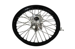 REX WHEELS KOMPLETNE KOŁO TYLNE REX 18 CALI 18 X 2,15 CZARNA FELGA / SREBRNA PIASTA / SREBRNE SZPRYCHY / SREBRNE NYPLE (OŚ 22 MM