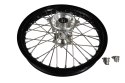 REX WHEELS KOMPLETNE KOŁO TYLNE REX 18 CALI 18 X 2,15 CZARNA FELGA / SREBRNA PIASTA / SREBRNE SZPRYCHY / SREBRNE NYPLE (OŚ 22 MM