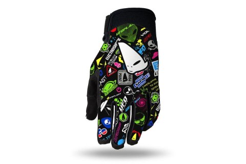 UFO RĘKAWICE SKYLINE KIDS MOTOCROSS KOLOR CZARNY / MIX APLIKACJI UFO ROZMIAR S - KOLEKCJA 2025/2026