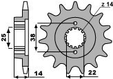 PBR ZĘBATKA PRZEDNIA 497 15 18NC CAGIVA ELEPHANT 750/900 (ŁAŃC. 530) (MADE IN ITALY)