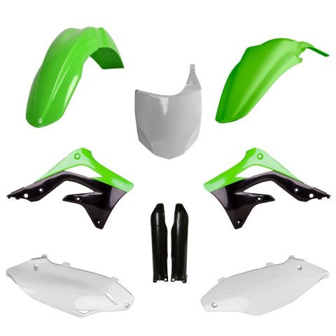 POLISPORT KOMPLET PLASTIKÓW (FULL KIT) KAWASAKI KX 450F '12 W ZESTAWIE TABLICA PRZEDNIA (8656800002) I OSŁONY AMORTYZARORÓW (835
