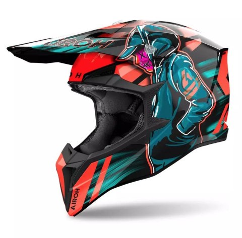 AIROH KASK CROSS / ENDURO / ATV / QUAD WRAAAP CYBER KOLOR ŻÓŁTY FLUO/ZIELONY MAT ROZMIAR S