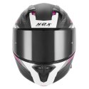 NOX WYPRZEDAŻ WYPRZEDAŻ KASK SZCZĘKOWY (FLIP-UP) Z BLENDĄ N968 SHIFT KOLOR CZARNY MAT/RÓŻOWY ROZMIAR XS