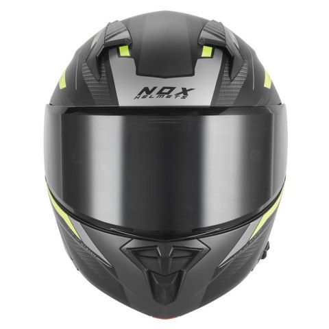 NOX WYPRZEDAŻ KASK SZCZĘKOWY (FLIP-UP) Z BLENDĄ N968 SHIFT KOLOR CZARNY MAT/ŻÓŁTY FLUO ROZMIAR XL