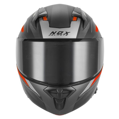 NOX WYPRZEDAŻ KASK SZCZĘKOWY (FLIP-UP) Z BLENDĄ N968 SHIFT KOLOR CZARNY/CZERWONY MAT ROZMIAR M