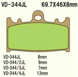 VESRAH KLOCKI HAMULCOWE KH158 SPIEK METALICZNY (ZŁOTE) (MADE IN JAPAN)