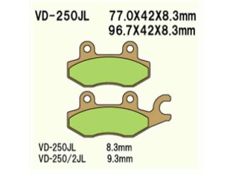 VESRAH KLOCKI HAMULCOWE KH165 / KH215 SPIEK METALICZNY (ZŁOTE) (MADE IN JAPAN)