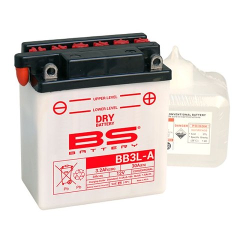 BS AKUMULATOR BB3L-A (YB3L-A) 12V 3AH 98X56X110 OBSŁUGOWY - ELEKTROLIT OSOBNO (30A) UE2019/1148 (6)