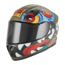 NOX KASK INTEGRALNY (FULL FACE) N731 SCRAPPY KID / JUNIOR (DZIECIĘCY) KOLOR ZIELONY (KHAKI)/CZARNY/NIEBIESKI MAT ROZMIAR XL