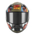 NOX KASK INTEGRALNY (FULL FACE) N731 SCRAPPY KID / JUNIOR (DZIECIĘCY) KOLOR ZIELONY (KHAKI)/CZARNY/NIEBIESKI MAT ROZMIAR M