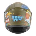 NOX KASK INTEGRALNY (FULL FACE) N731 SCRAPPY KID / JUNIOR (DZIECIĘCY) KOLOR ZIELONY (KHAKI)/CZARNY/NIEBIESKI MAT ROZMIAR M