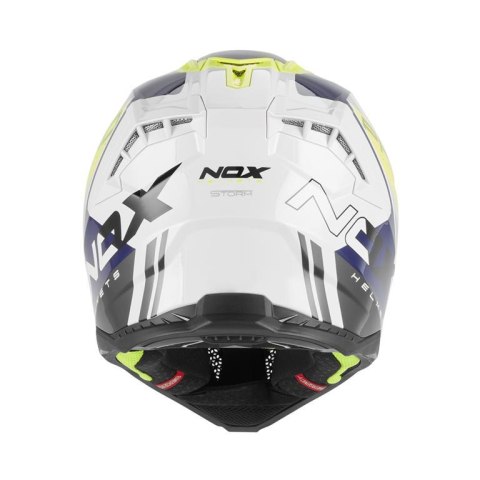 NOX KASK OFF ROAD / CROSS N634 STORM KOLOR BIAŁY/NIEBIESKI/ŻÓŁTY FLUO ROZMIAR XXL