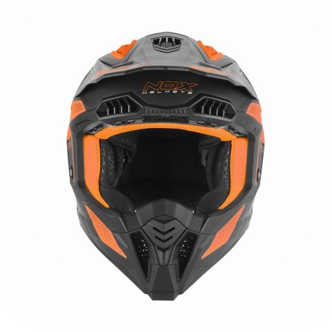NOX KASK OFF ROAD / CROSS N634 STORM KOLOR CZARNY MAT/POMARAŃCZOWY FLUO ROZMIAR XXL