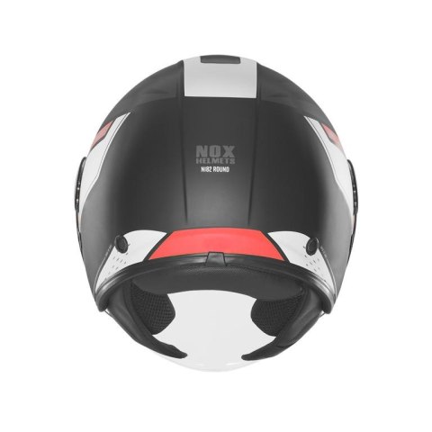 NOX KASK OTWARTY JET Z BLENDĄ N182 ROUND KOLOR CZARNY MAT/CZERWONY ROZMIAR M