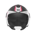 NOX KASK OTWARTY JET Z BLENDĄ N182 ROUND KOLOR CZARNY MAT/RÓŻOWY ROZMIAR M